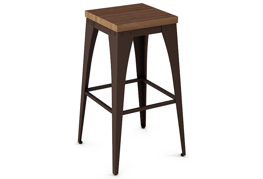 Industrial - Amisco 30" Upright Stool with Wood Seat by Amisco at Esprit Decor Home Furnishings